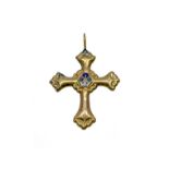 Cross in 12k red gold, nineteenth century, 8 g