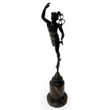 Bronze depicting Mercury by Giambologna steering wheel, century nineteenth century. H cm 40. With ma