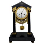 Table pendulum Clock, Empire, early nineteenth century. In Belgian black marble, with flush pendulum