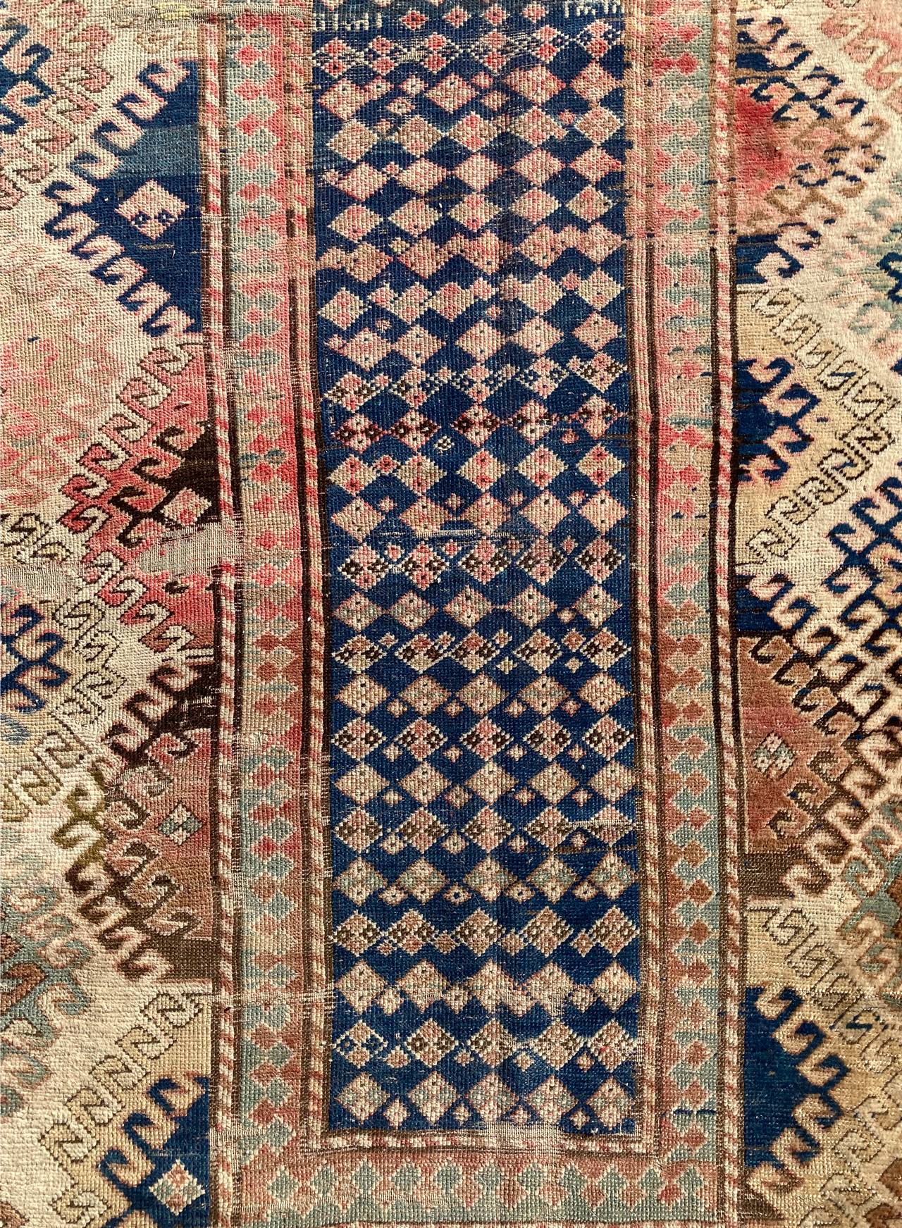 Carpet Kasak Bordjalu, 280x128 cm. Western Caucasus south early 1900. Warp, plot and fleece wool, na - Image 4 of 5
