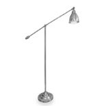 Floor lamp in chrome metal, swivel. H 150 cm