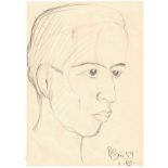 Pencil drawing on paper depicting a man's face on both sides. Siegfried Pfau (Abbey, 1899 - Rome, 19