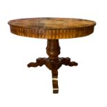 Elegant Round center table with inlaid surface and leaps subgrade, Sicilian manufacture, half of the