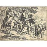 Etching depicting the Flight into Egypt Pietro Aquila (Marsala 1650- Rome 1692). Mm 140 X181, framed