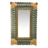 Italian Production in the style of Atelier Borsani Varedo. Mirror rectangular with burnished brass s