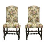 Pair of high chairs, Lombardy, Italy, eighteenth century. High backrest moved in the summit. Turned