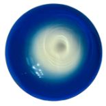 Great centerpiece of Murano glass blue, signed Barbini Murano. Diameter 37 cm