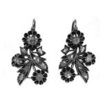 Earrings in silver and rose cut diamonds. Gr11,8
