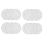 Group of 12 mats in white porcelain. The Coquet Limoges-France. Muscade forms. Diameter 30.5 cm. (6