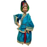Eastern Puppet, China. Head interchangeably in terracotta and wooden structure. H about 50 cm.