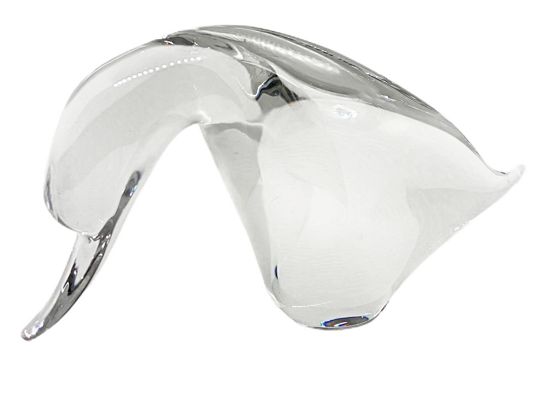 Sculpture in crystal informal taste depicting duck, 20th century. 12 cm H x 24 cm Signed on the base - Image 2 of 4