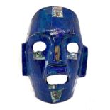 Inca mask, blue, 20x15.Cm