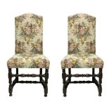 Pair of high chairs, Lombardy, Italy, eighteenth century. High backrest moved in the summit. Turned