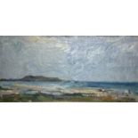 Oil painting on masonite depicting seascape. Signed Ulf Johansen (Stockholm 1912- 1978) and dated 19