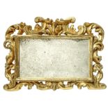 Small mercury mirror with baroque gilded wooden frame Leaf. 37. H cm width 52 cm