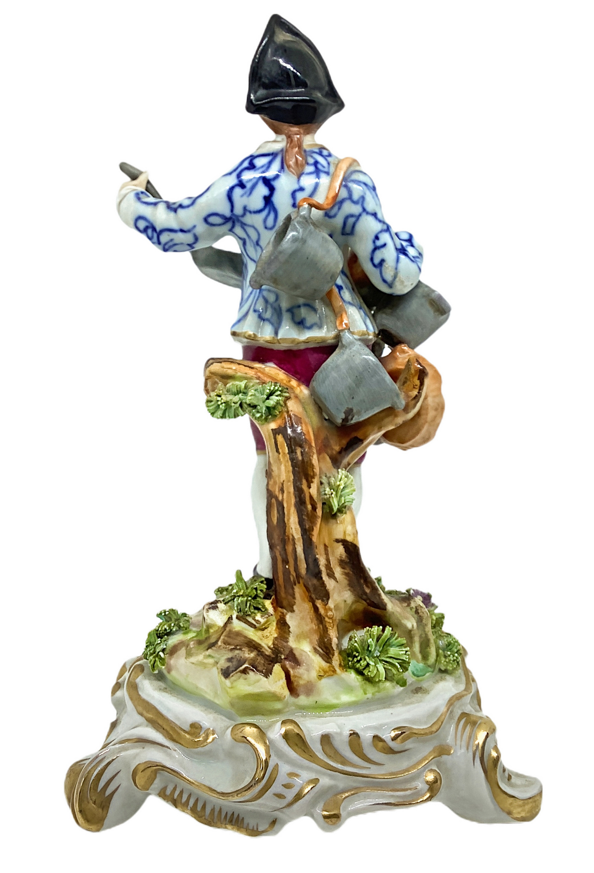 Capodimonte porcelain depicting seller of pots. Early '900. Base 10x10 cm H 20 cm - Image 7 of 8