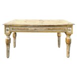 Coffee table in gilded and lacquered wood, lacquered faux marble, late nineteenth century. H 50 cm W