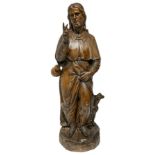Wooden statue of Saint Rocco with the dog, the seventeenth century Italian sculptor. H cm 125. Circu