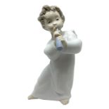 Lladro, Angel playing the flute. H 17 cm.