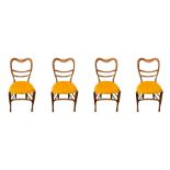 Four chairs, scalloped back. H 85 cm H seat cm 43 cm 41x39