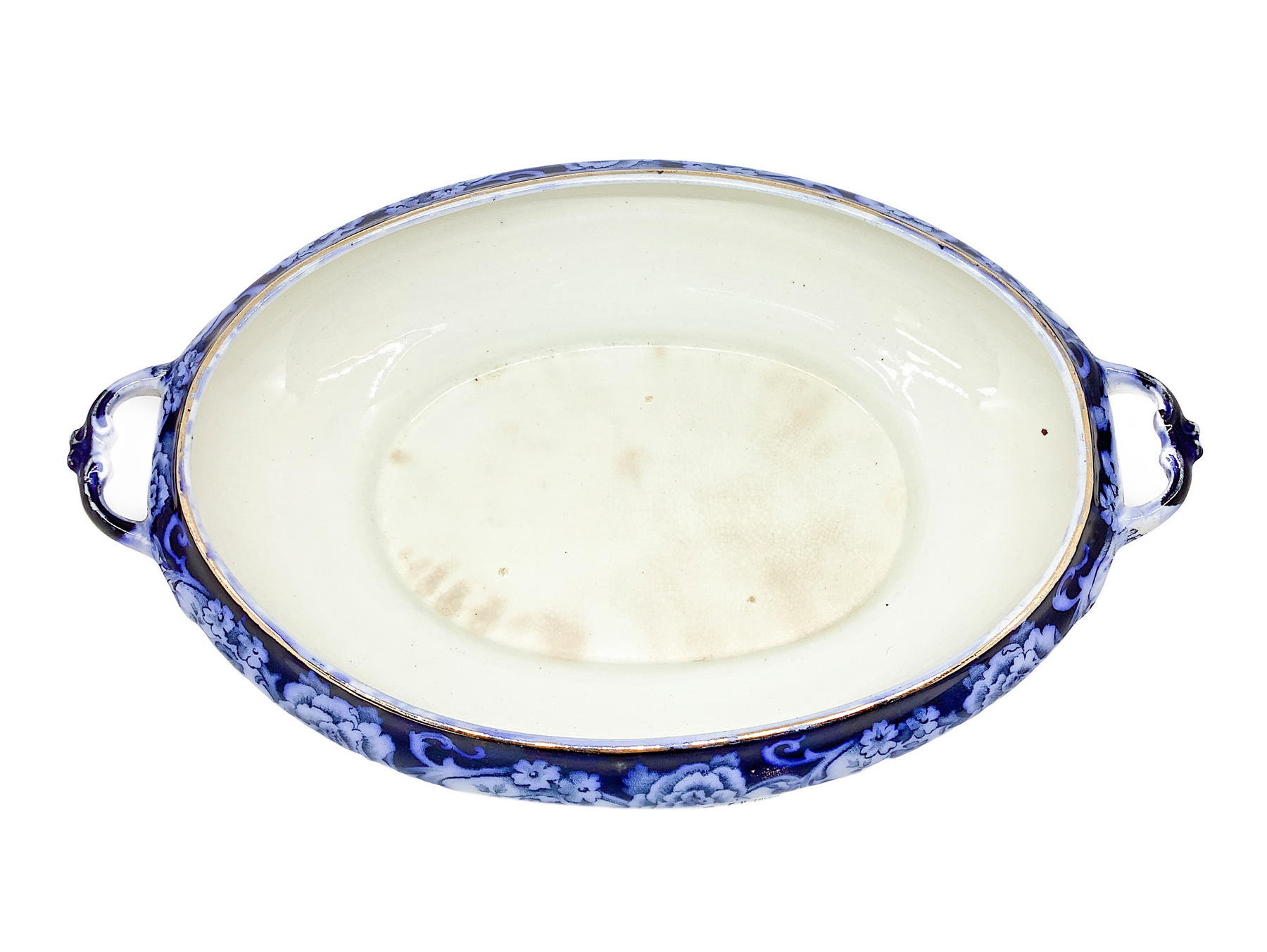 Candyholder in blue porcelain flowers, Myott Son & Co England. Cm 32x14 - Image 2 of 5
