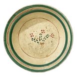 Plate Patti (Messina), representing bunch of central and green border flowers. XX century. cm 43