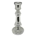 Candlestick hole Murano glass silver mercury, nineteenth century. H 26 cm