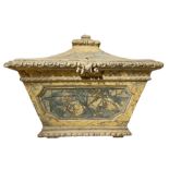 Tabernacle canteen for liturgical objects, polychrome wood lacquered faux marble, seventeenth centur