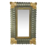 Italian Production in the style of Atelier BorSainti Varedo. Mirror rectangular with burnished brass