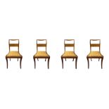 Four chairs, back straight, feet saber. H 81 cm H seat cm 41 cm 45x35