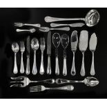 Set of silver cutlery, Calegaro. for 12 people. Consisting of 141 pieces: 12 soup spoons, 24 knives,