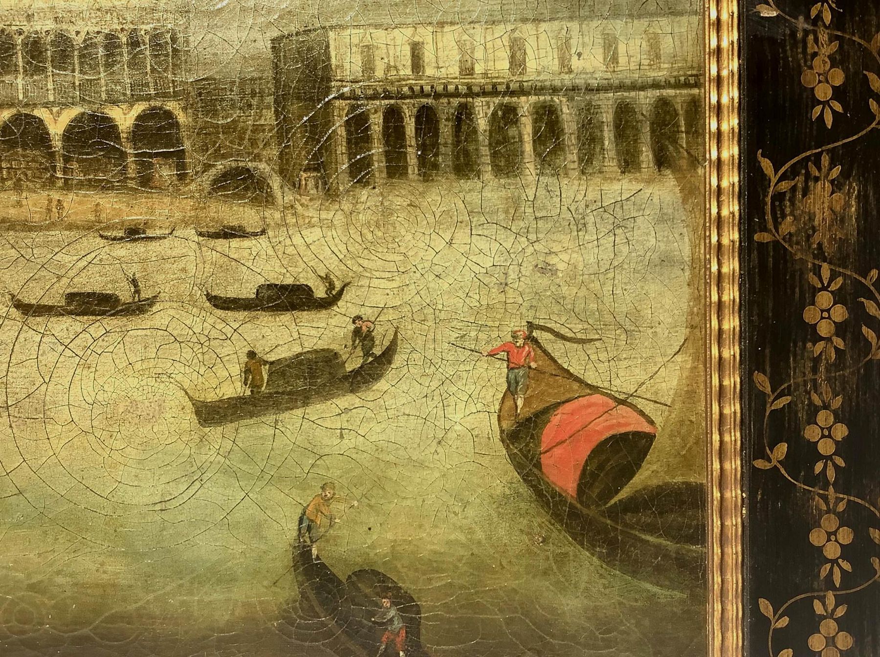 Oil painting on canvas depicting the Doge's Palace in Venice, seventeenth / eighteenth century Venet - Image 3 of 6