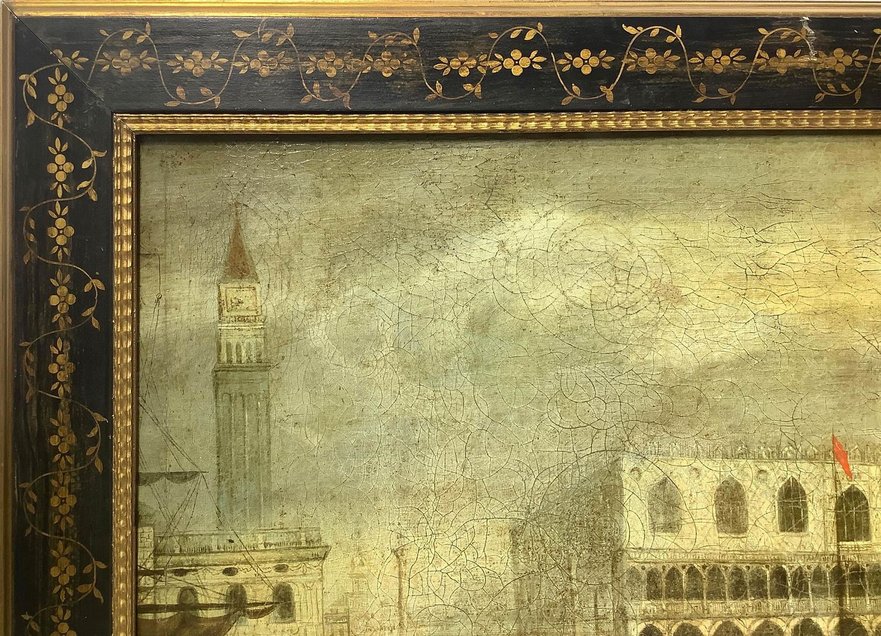 Oil painting on canvas depicting the Doge's Palace in Venice, seventeenth / eighteenth century Venet - Image 2 of 6