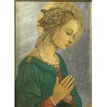 Print polychrome depicting Madonna lippina, XX century. Cm 37x27 in frame