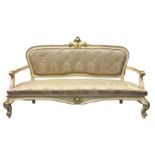 Sofa lacquered in the beije tones and gold leaf, Louis Philippe, nineteenth century, coming from nob