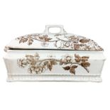 Candyholder in white porcelain with brown floral decoration with Albert / brand J. F. Wileman. Cm 14