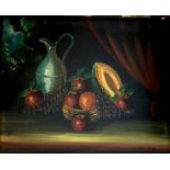 Oil painting on canvas depicting still life of fruit, Ugo Magis. signed on the lower right. 50x70 cm