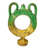 Flask Calabrian majolica, XX century. Rupture at the mouth and the handle. H 26 cm