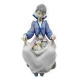 LLadro, girl with kittens. H 21 cm