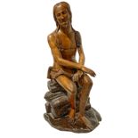 Large wooden statue Ecce Homo. H cm 110. Width cm 56x55