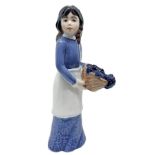 Copenhagen porcelain figurine depicting Gabriella, (Italy) girl with grapes, Figurine of the Year 19