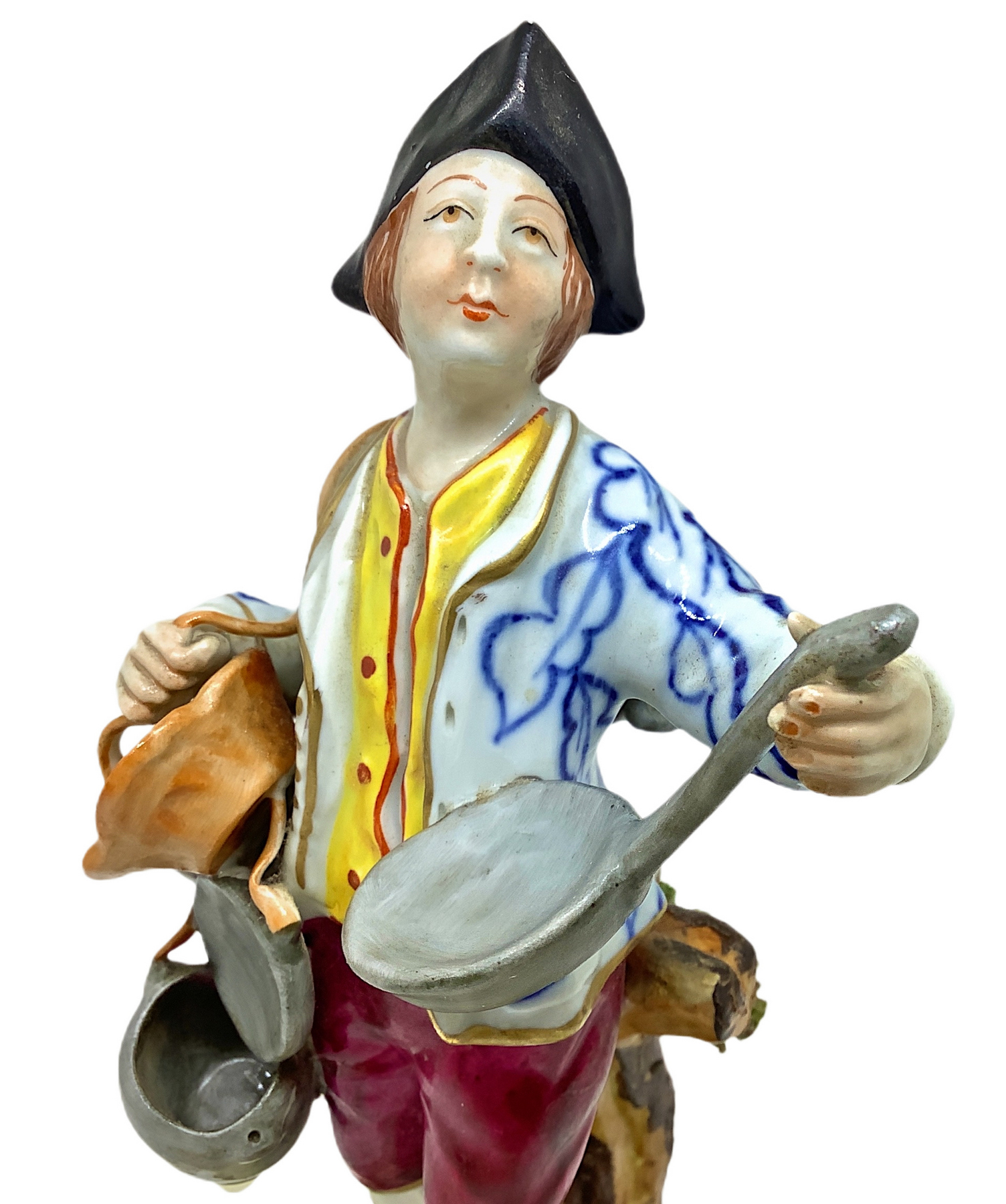 Capodimonte porcelain depicting seller of pots. Early '900. Base 10x10 cm H 20 cm - Image 4 of 8