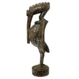 Senufo statue, Hornbill bird Kalaoo second half of 900, Cote d'Ivoire. H 46 cm