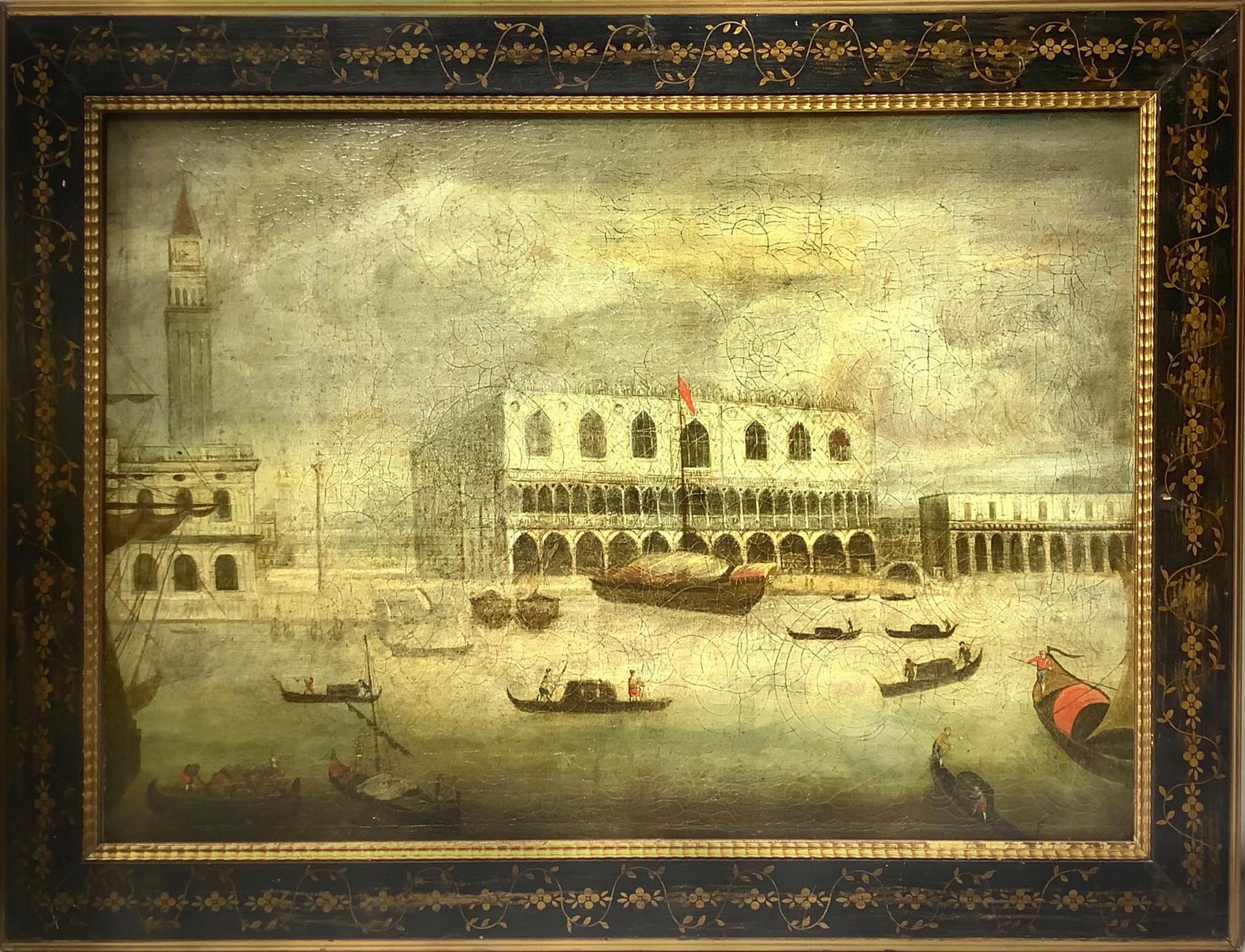 Oil painting on canvas depicting the Doge's Palace in Venice, seventeenth / eighteenth century Venet
