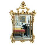 Mirror with bevelled mirror in gilded wood Leaf. 130x93 cm