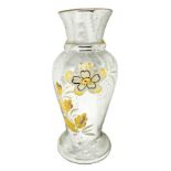 Vase Murano glass silver mercury decorated with polychrome floral motifs, the nineteenth century. H