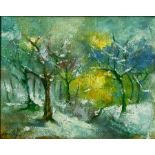 Oil painting on canvas depicting "Winter Colors", Camillo Fait (Milan 1935 -). signed on the lower l