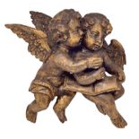 Pair of wooden angels, eighteenth century. Cm 30x24