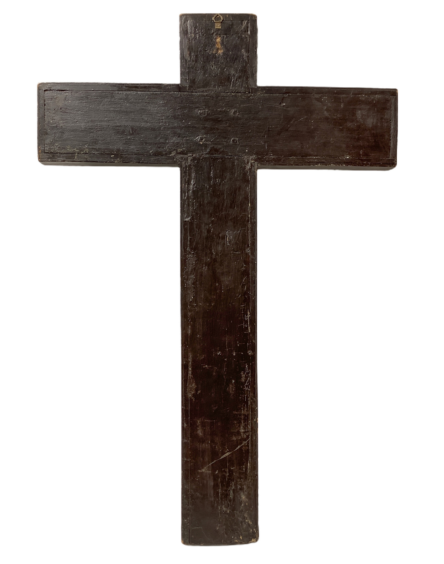 Wooden cross with Christ cricifisso policromo painting, eighteenth century. H 77x52 cm - Image 5 of 5
