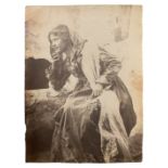 Wilhelm von Gloeden (1856-1931), albumin photo depicting a young Sicilian girl. Numbered and hallmar